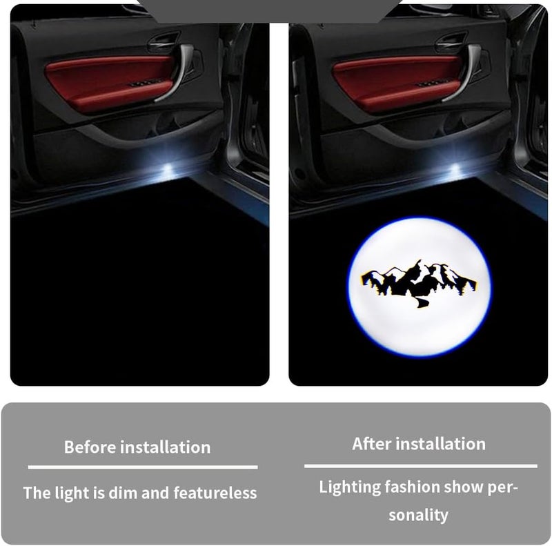 uunonaha 2 Pcs LED Car Door Logo Lights Courtesy Projector Laser Welcome Light Puddle Lamp Compatible with Forester, Outback, Legacy, Ascent Car Accessories (Wilderness Mountains) - Image 3
